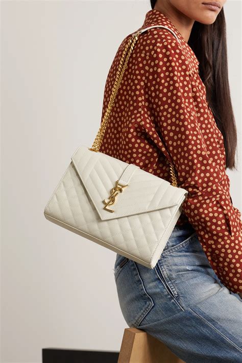 ysl envelope bag white|YSL envelope bag beige.